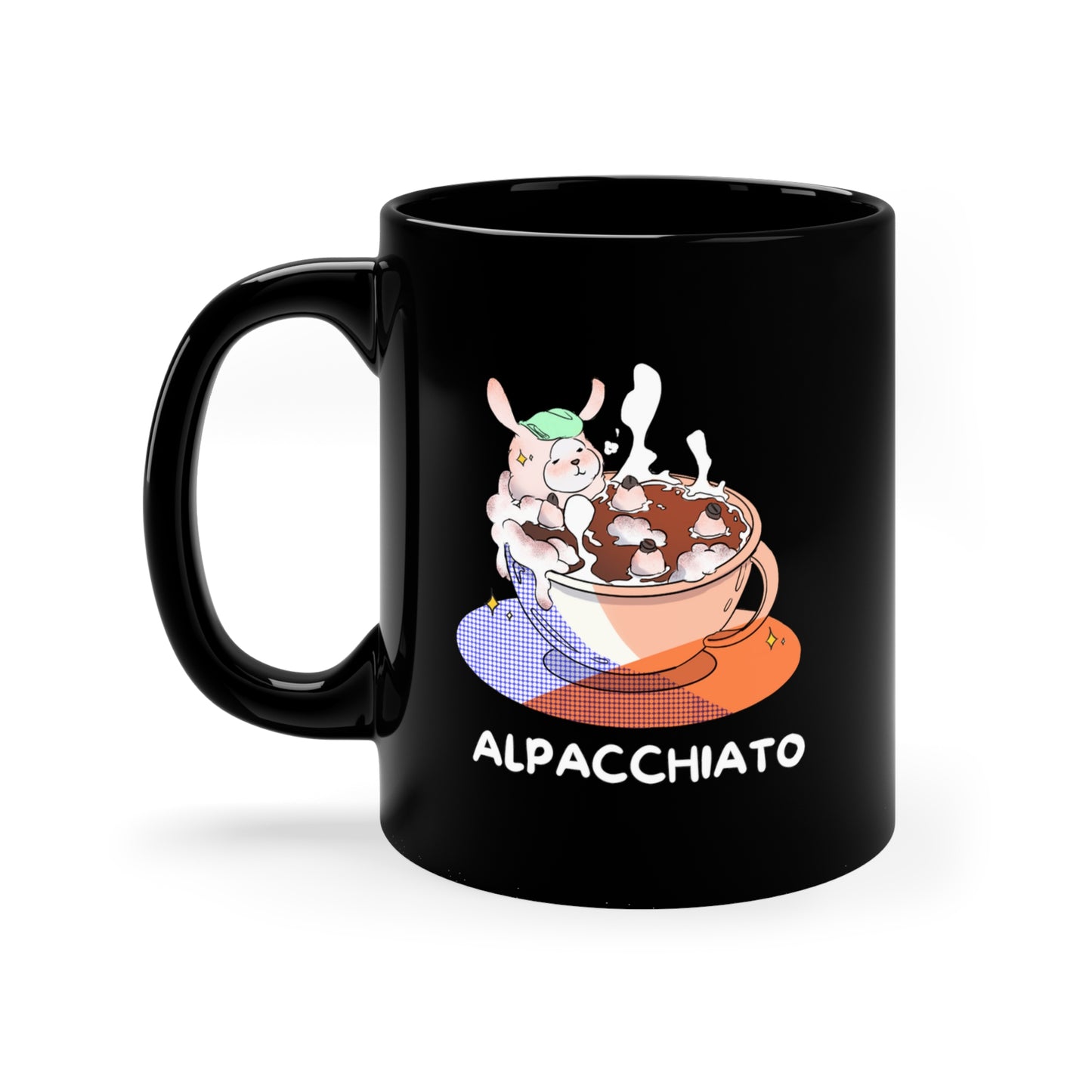 cute alpaca coffee pun mug