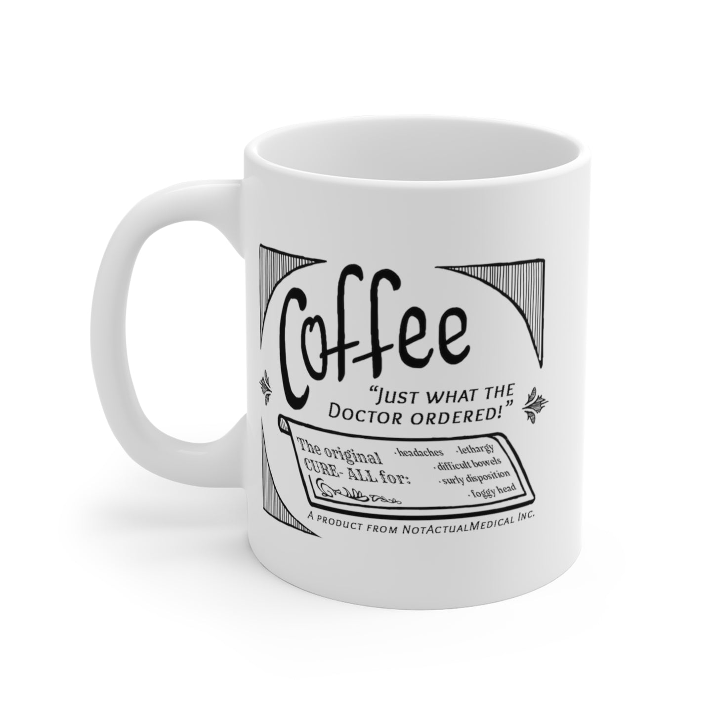 Novelty apothecary label mug