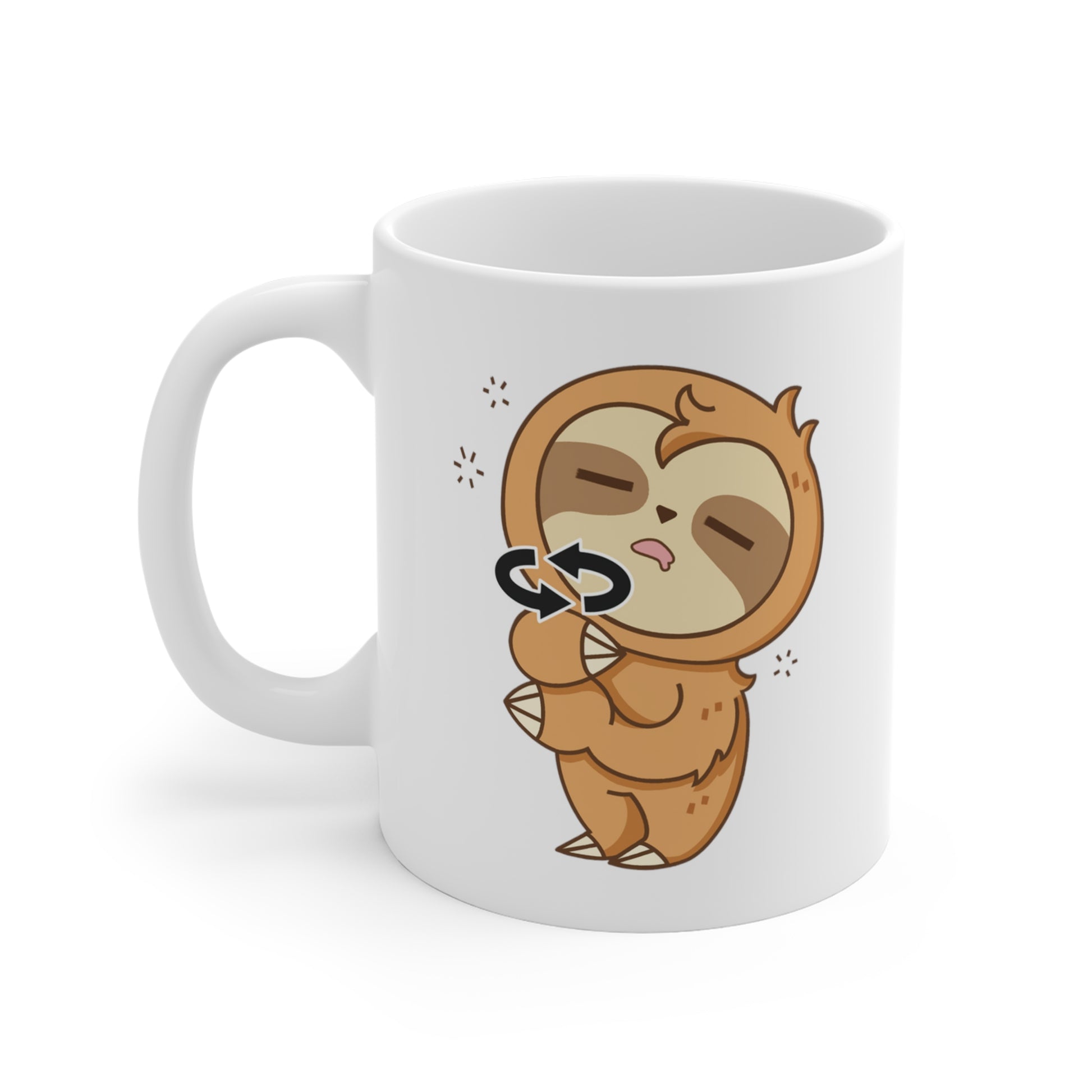 Novelty sign language sloth mug